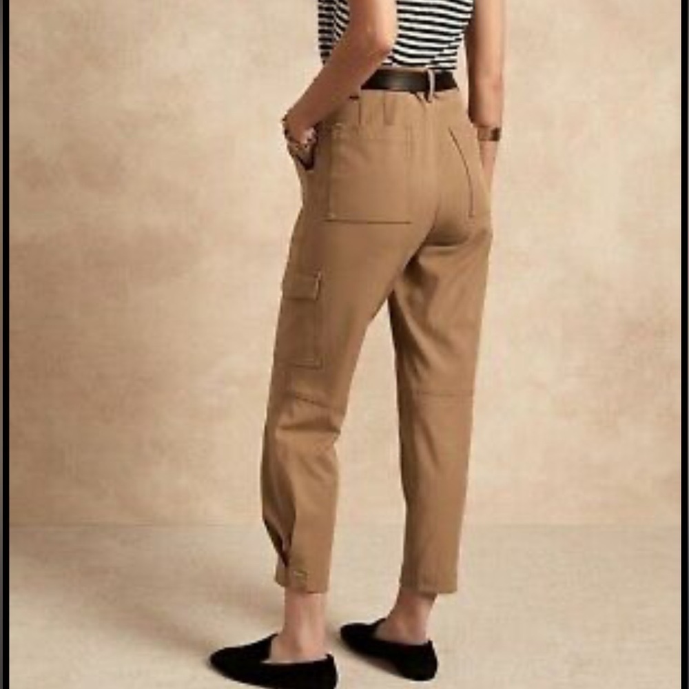 Banana Republic Tapered Cargo Stretch Pants Khaki 6